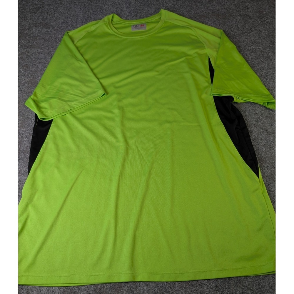 A4 Men's 3XL Color Blocked Short Sleeve T-Shirt Crew neck Lime Green / Black EUC